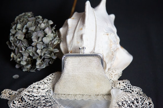 French Evening Bag. R. Chabrier. Top Handle. Meta… - image 3