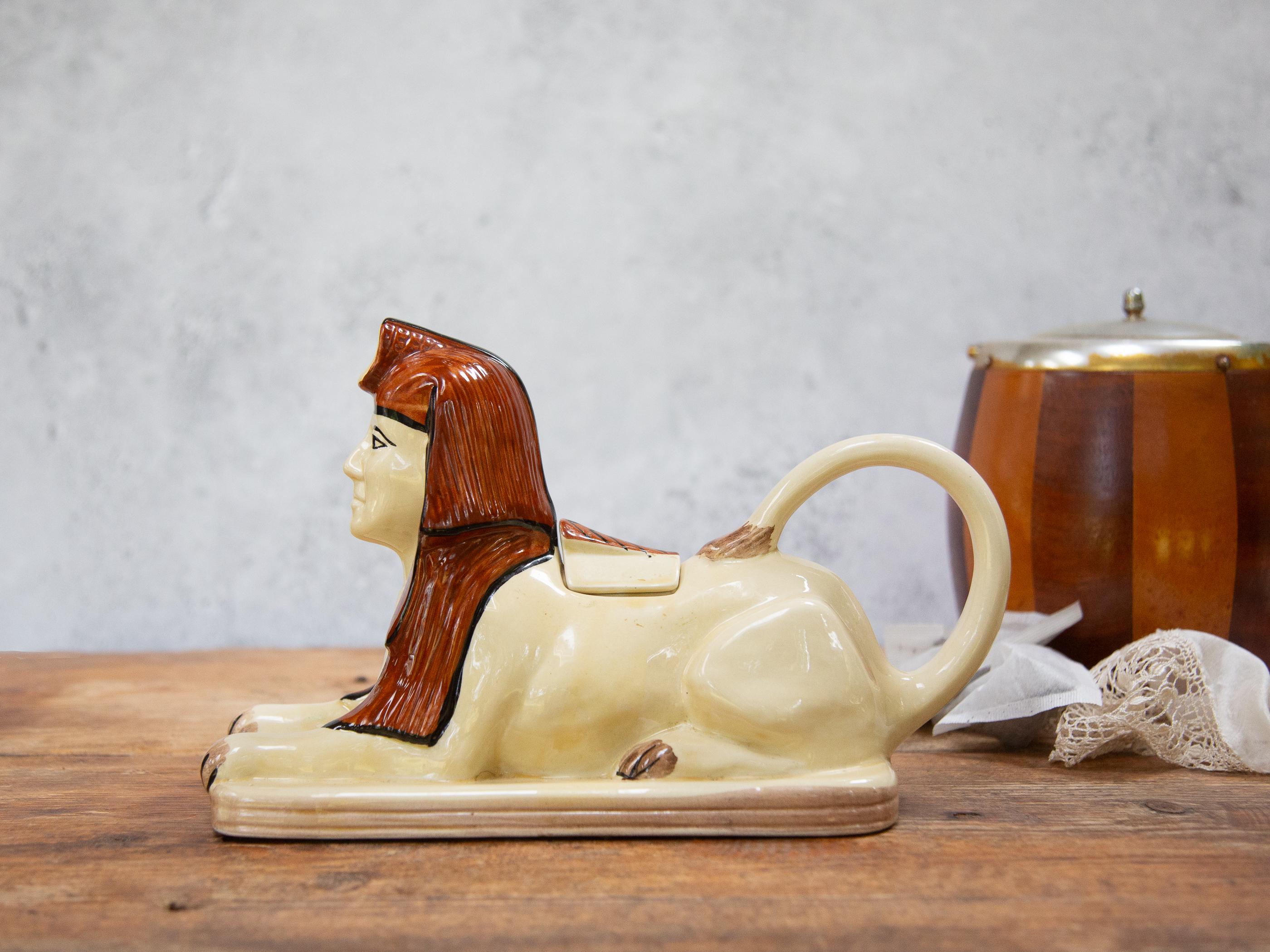 Vintage Tony Wood Sphinx Teapot: Staffordshire Novelty Teapot