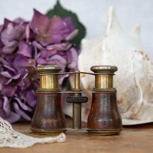 Chevalier Paris Opera Glasses. French. Ladies. Leather & Brass Binoculars. Retractable. Aged. Racing. Working. Victorian Antique C1860s