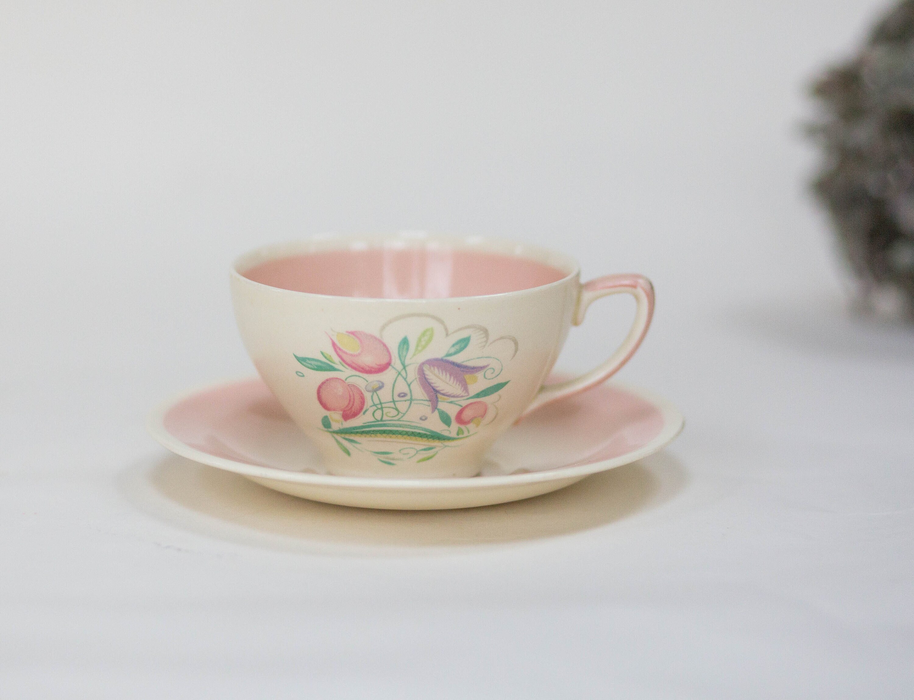 Vintage Susie Cooper Cup and Saucer: Dresden Sprays Art Deco Duo