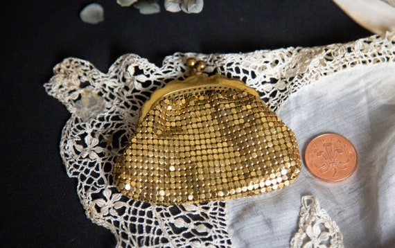 Antique Evening Coin Purse. Brass. Gold Colour. P… - image 7