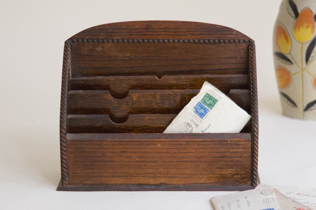 Aged Letter Rack. Dark Wood. Office Storage. Wooden Vintage - Etsy