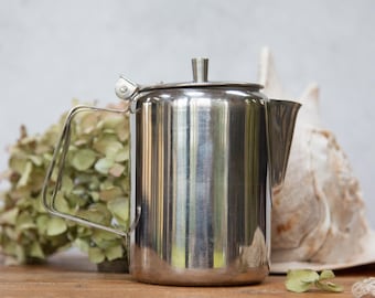 1 Pint Stainless Steel Tea Pot. Small Metal Teapot. 500ml. Loose Tea & Bags. Filter Spout. Kitchenalia. Vintage C1960s