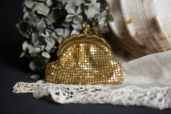 Antique Evening Coin Purse. Brass. Gold Colour. P… - image 1