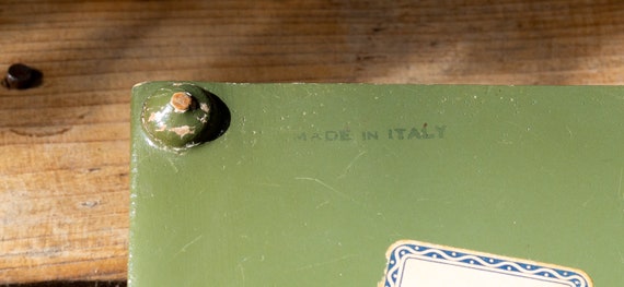 Italian Wooden Box. Lidded. Green Gold Musical No… - image 9