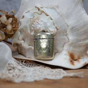 Antique Vesta Case. Foliate. Fob. Made for Chain. Hallmarked Silver Plate. EPNS. Victorian. Old Matchbox. C1800s