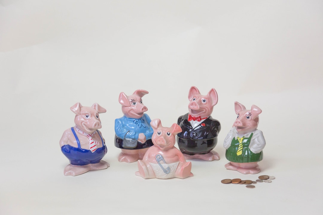 Full Set of Natwest Pigs. Wade. Piggy Bank. Money Box. Woody. Annabel ...