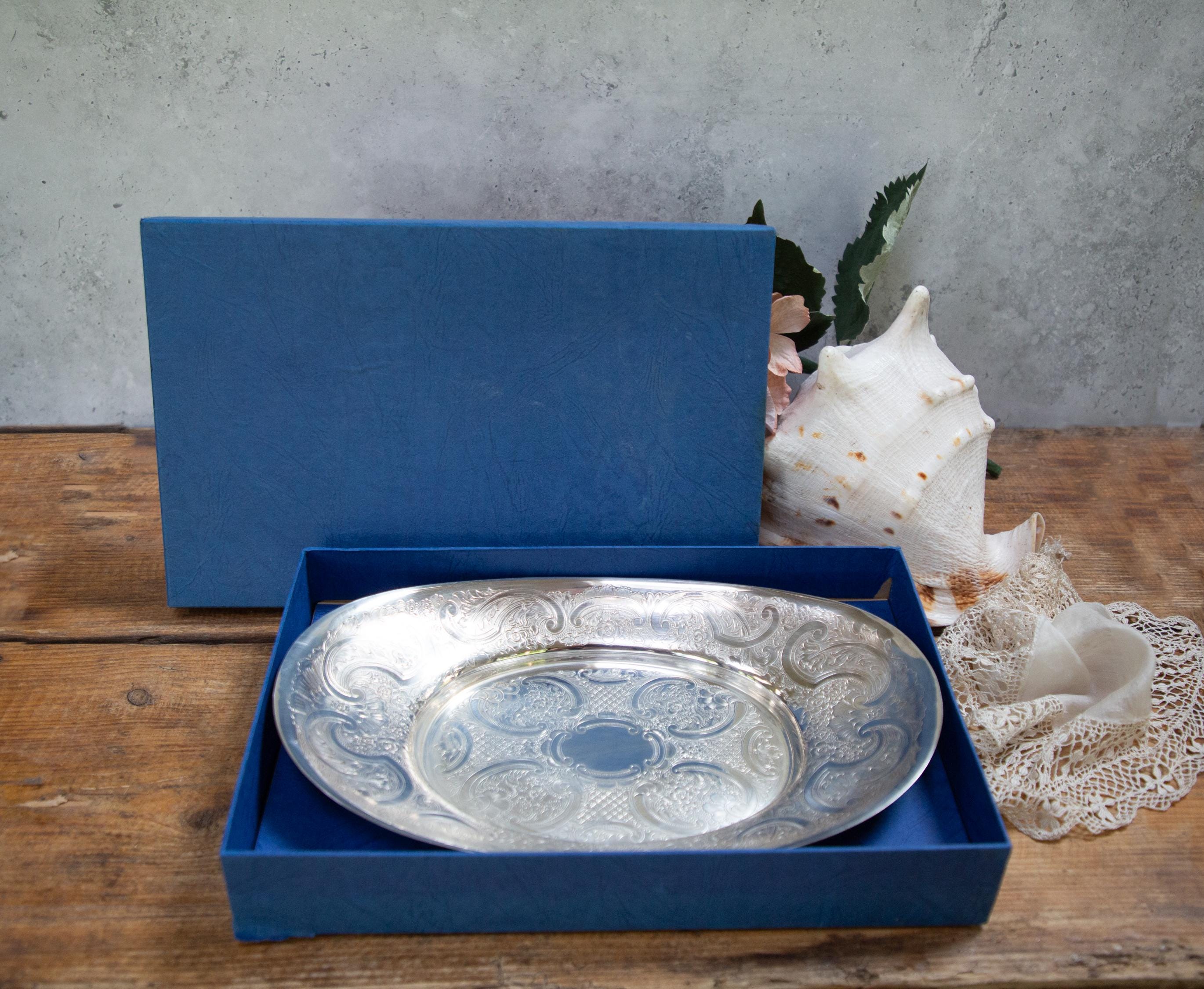 Vintage Barker Ellis Silver Plate Oval Dish: Ornate Party Tray
