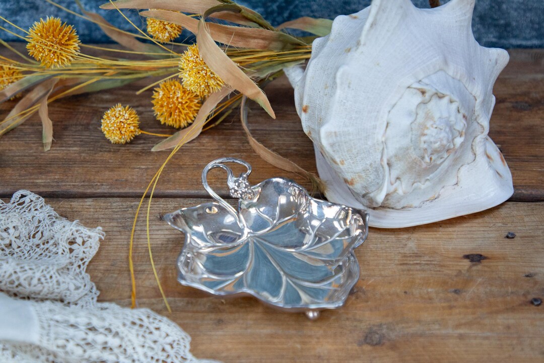 WMF Vintage 1950s Silver Plated Leaf Shape Dish: Grape Handle - Etsy