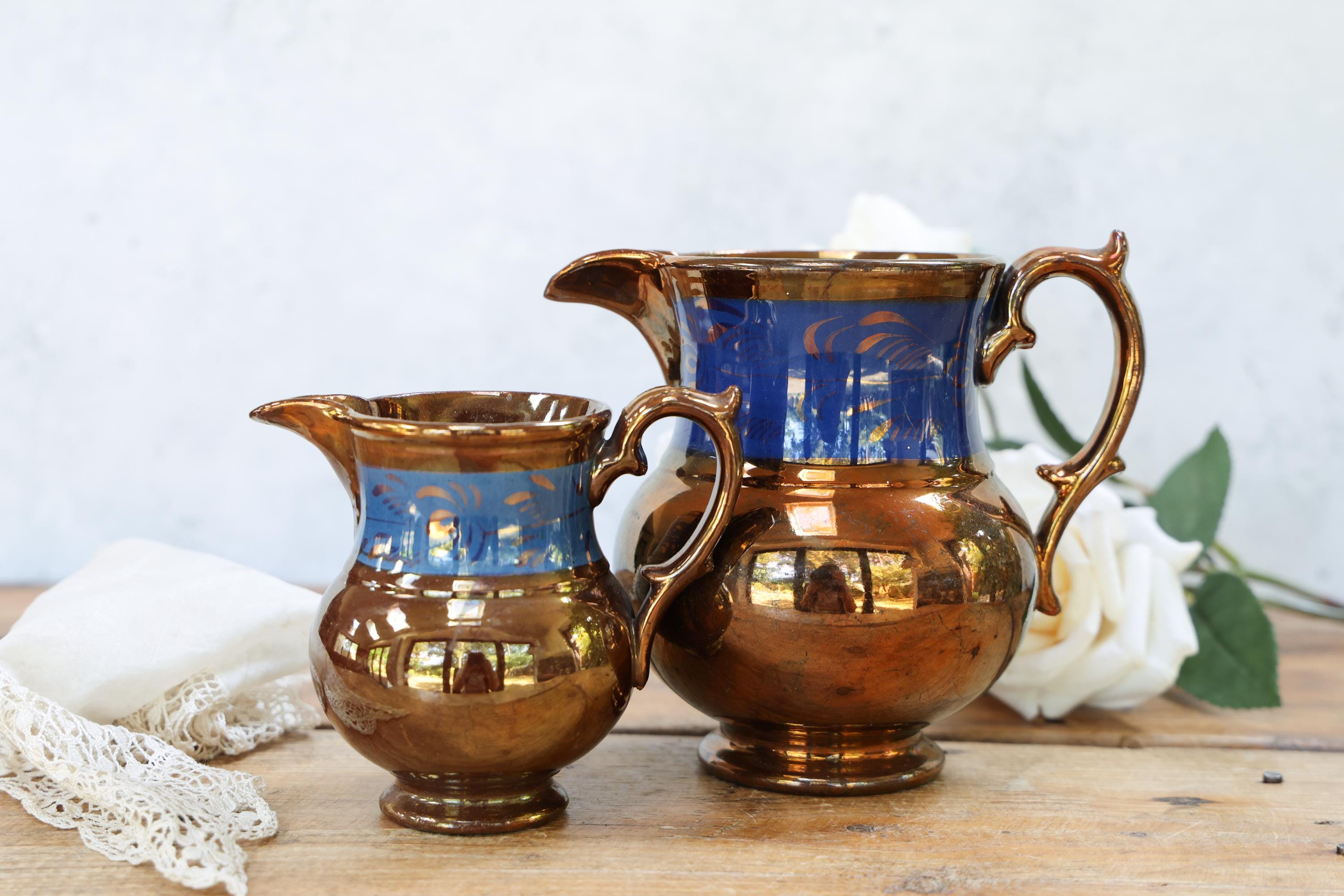 Blue Milk Jug Antique - Etsy