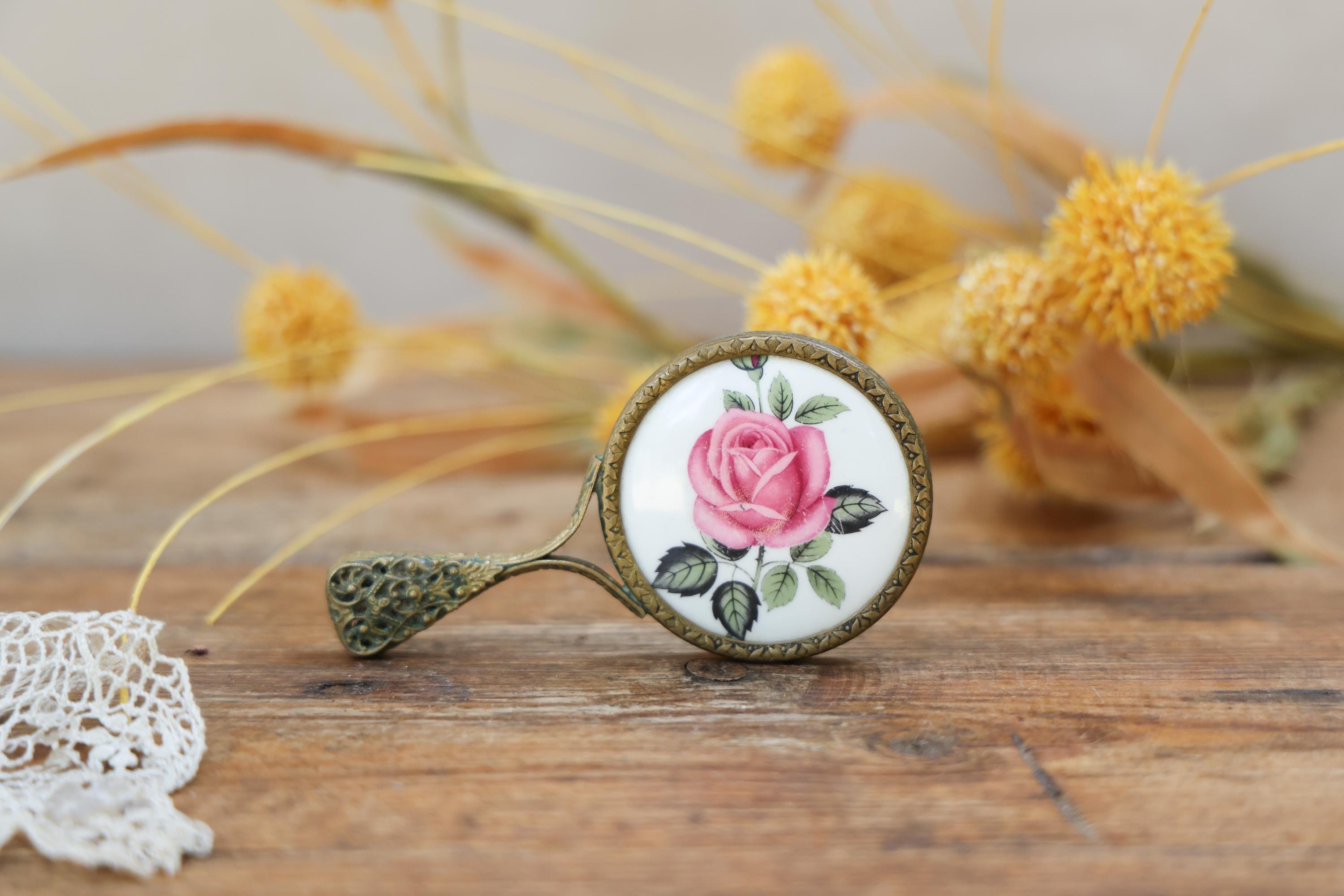 Pink Vintage Circular Mirror - Etsy