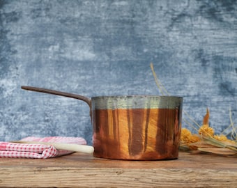 French Copper Jam Pan: 1940s Vintage Kitchen Decor