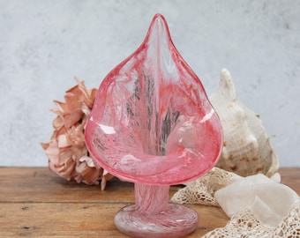 Vintage Jack in the Pulpit Art Glass: Pink Cala Lily, 1930s Decor