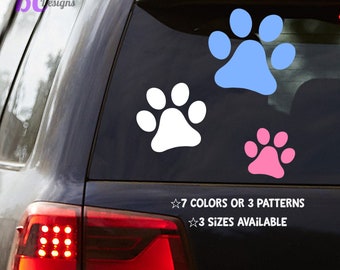 Paw Print Decal, 10 Color Choices, 3 Sizes