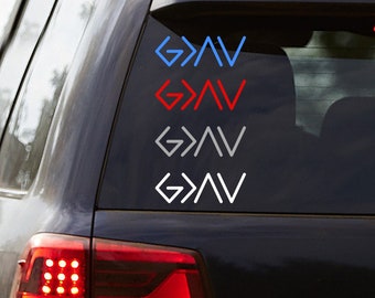 God is Greater Car Decal, Window Sticker, Laptop Decal, 5 Colors