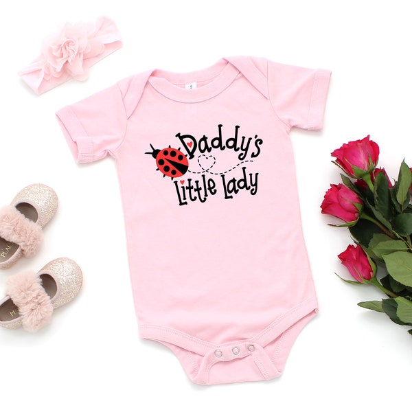 Daddy's Little Lady Baby One Piece, Two colors available, Ladybug Bodysuit