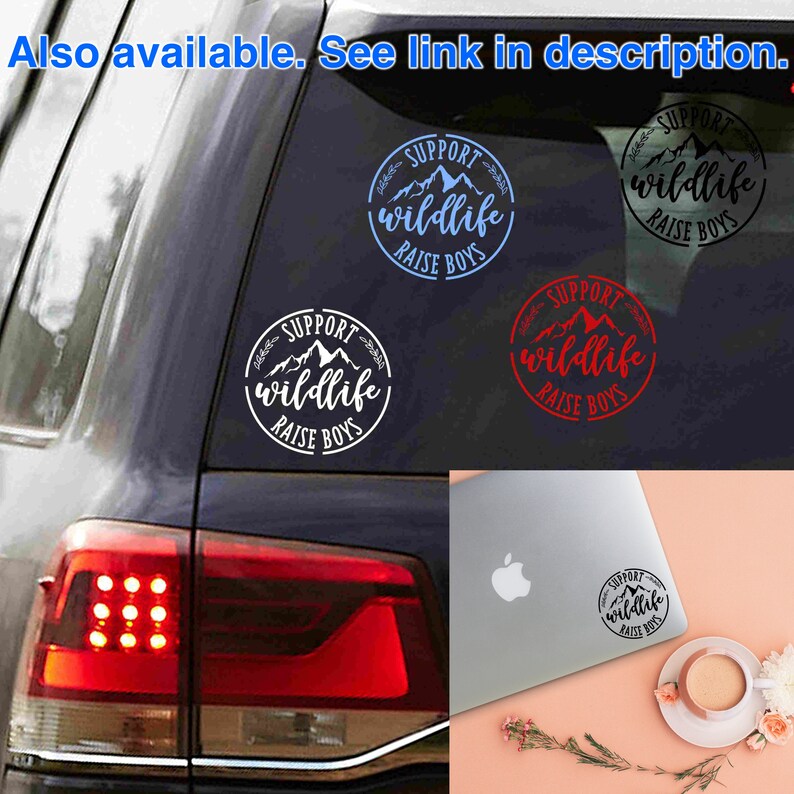 Twins, Support Wildlife Raise Twins Decal, Van decal, Car Sticker, Laptop Sticker, 2 Colors and 3 Sizes Available image 4