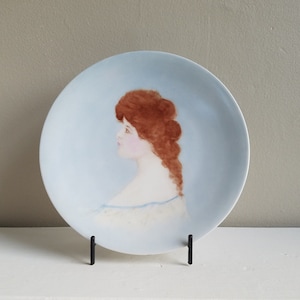 Antique Jean Pouyat Limoges Portrait Plate, J.P. Limoges France, Antique Porcelain, Collectible Hand-painted Porcelain, Antique Home Decor