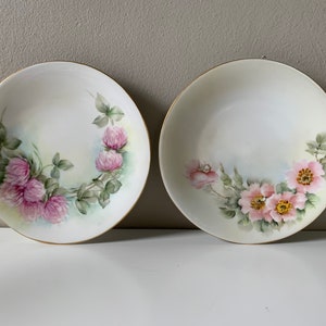 Antique Set of Two Jean Pouyat Limoges Plates, J.P.L. Limoges France, Made in France, Antique Porcelain, Hand-painted Porcelain, 1900&#39;s