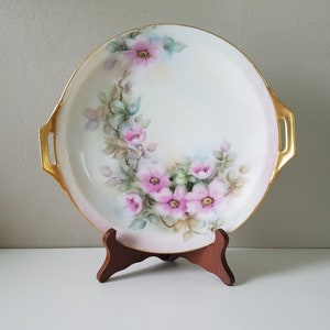 Vintage Floral Cake Plate with Handles by Thomas Bavaria, Vintage Floral Porcelain, Collectible Porcelain, Bavaria, Vintage Kitchen, 1930&#39;s