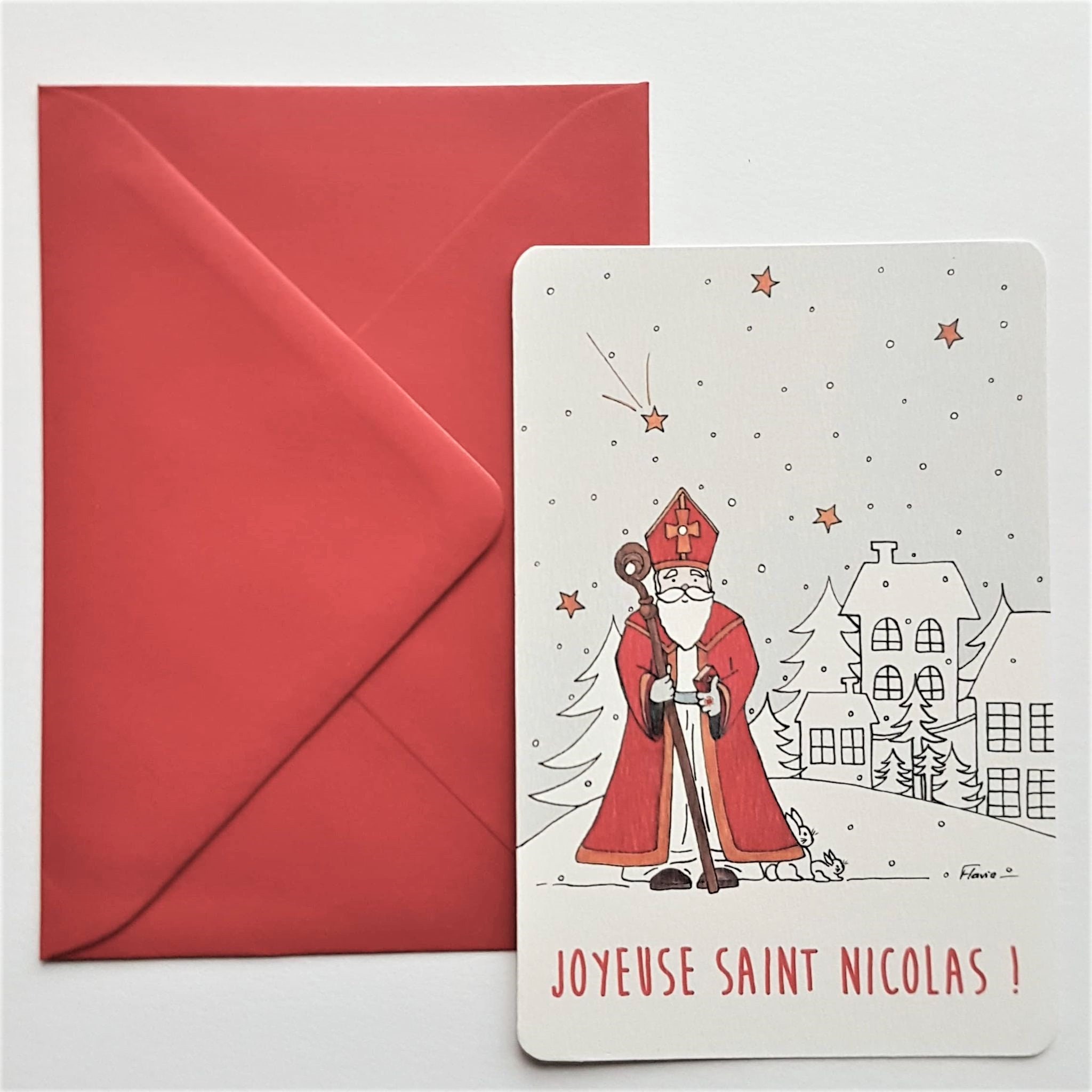 Happy Saint Nicholas Greeting Card Free shipping Etsy