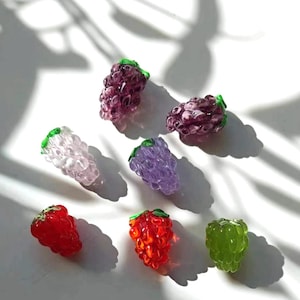 2PCS Fine lampworked glass beads, berry beads for DIY Jewelry