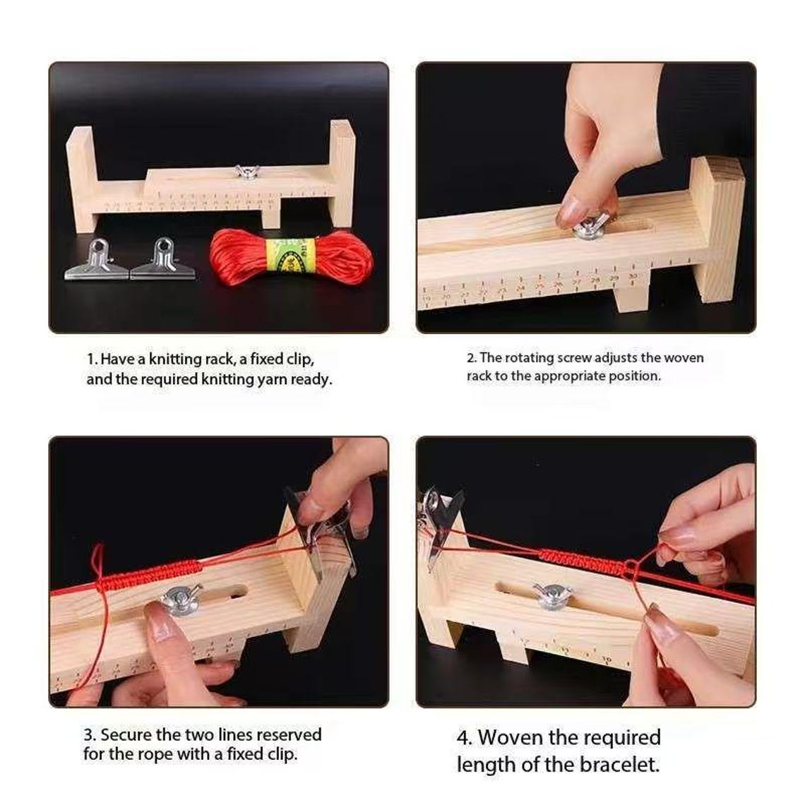 Adjustable Wooden Bracelet Jig Kit, Rope Fixer Tool for DIY Jewelry ...