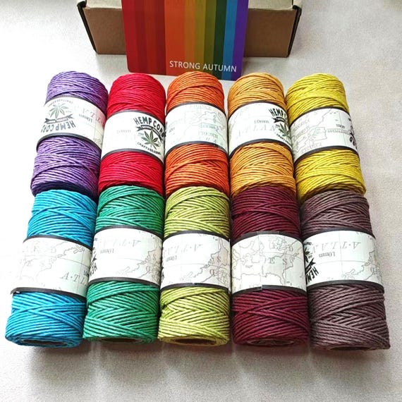 All About Autumn Colors 1mm Natural Waxed Hemp Cord for Bracelet