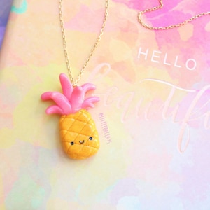 Kawaii Pineapple Charm: Handmade Polymer Clay Bag Accessory