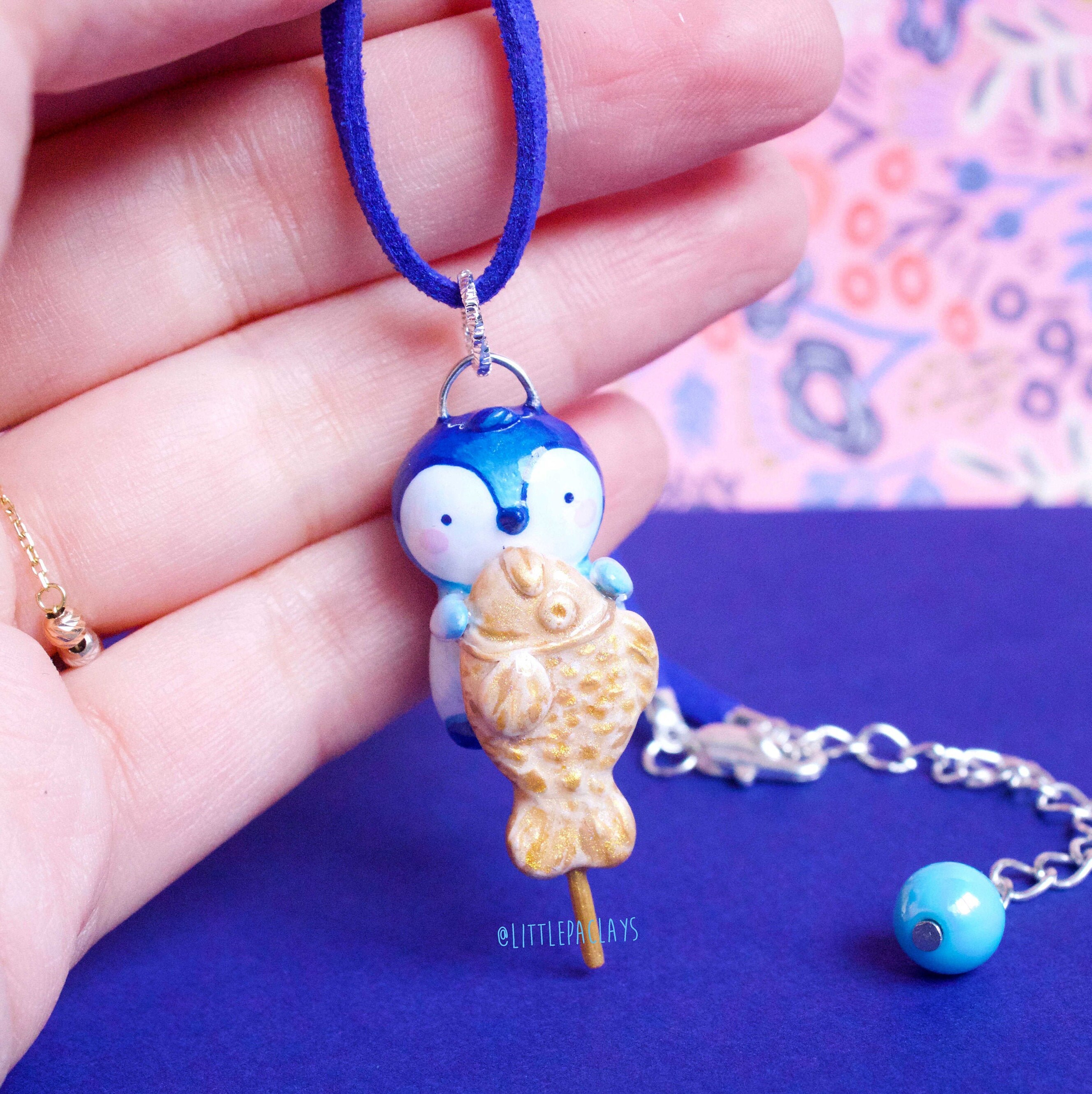 Penguin Charm/ Penguin Necklace / Polymer Clay Penguin Charm/ Etsy
