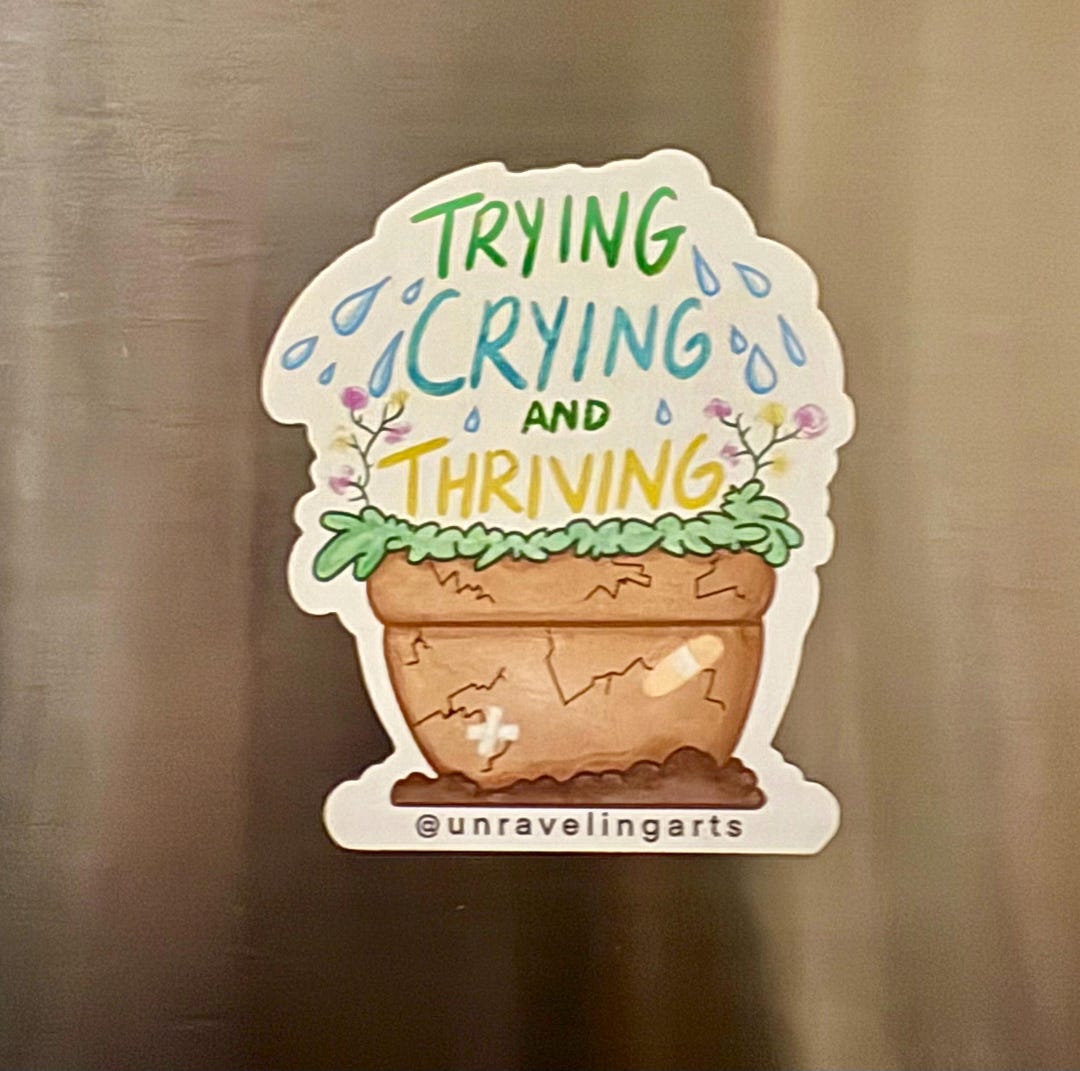 Trying Crying and Thriving Keep It up Saying Uplifting 3x3 Fridge ...