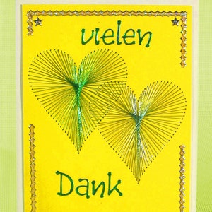 Kartengruß - Vielen Dank - mit Fadengrafik