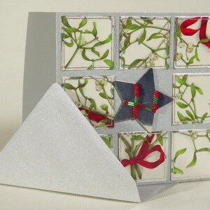 Weihnachtsgrußkarte mit Mistelzweigmotiv - English Style