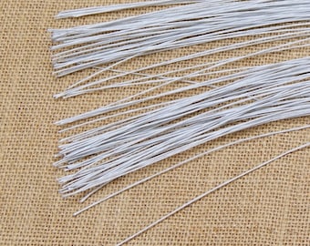 Mandala Crafts White Brown Red Black Green 18 20 22 24 26 Gauge Florist Stem Paddle Floral Wire 100PCs 22 Gauge 0.6mm, Black 16