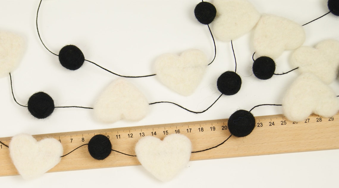 DIY Needle Felted Garland Felting Heart Kit Needle Felted Etsy