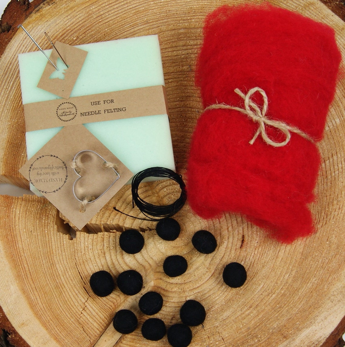 DIY Garland Hearts Felting Heart Kit Needle Felting Heart Etsy