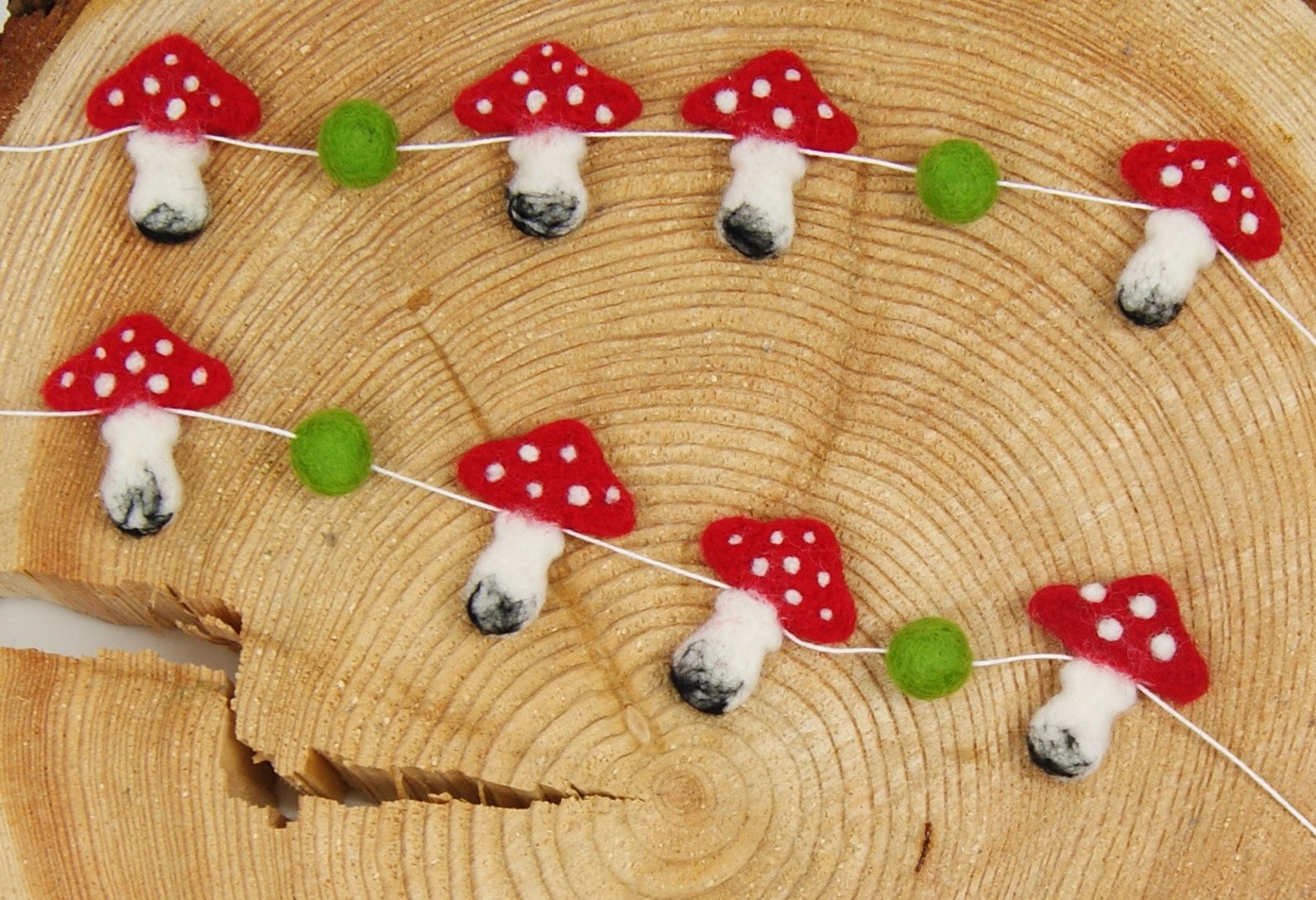 DIY Garland Pom Pom Mushroom Garland Mushroom Garden Decor Etsy