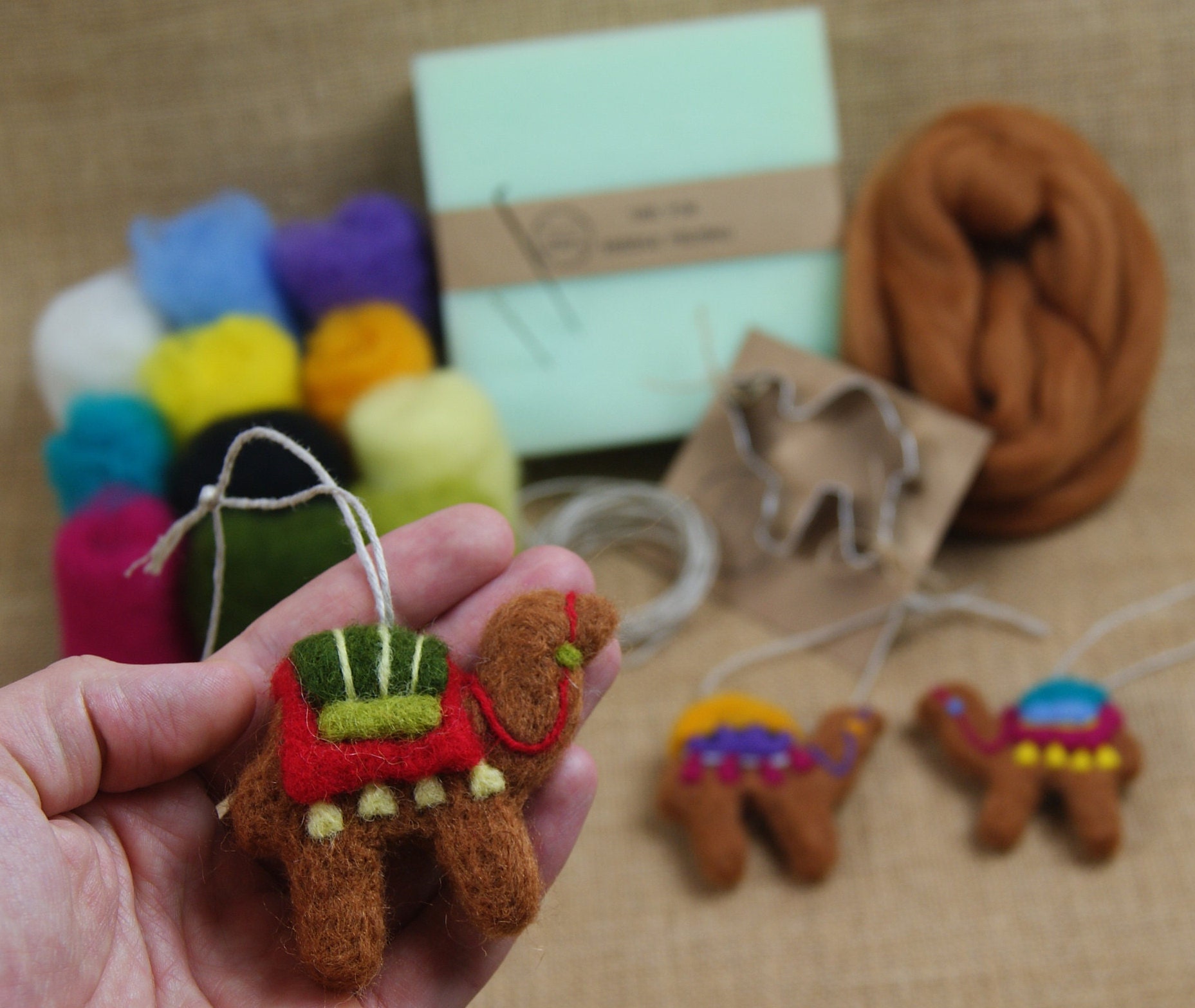 DIY Felting 3 Camels Needle Felting Kit for Beginners Needle Etsy Canada