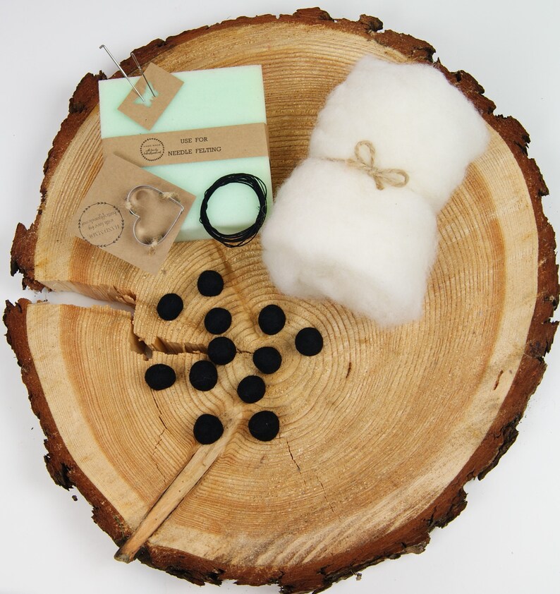 DIY Needle Felted Garland Felting Heart Kit Needle Felted Etsy