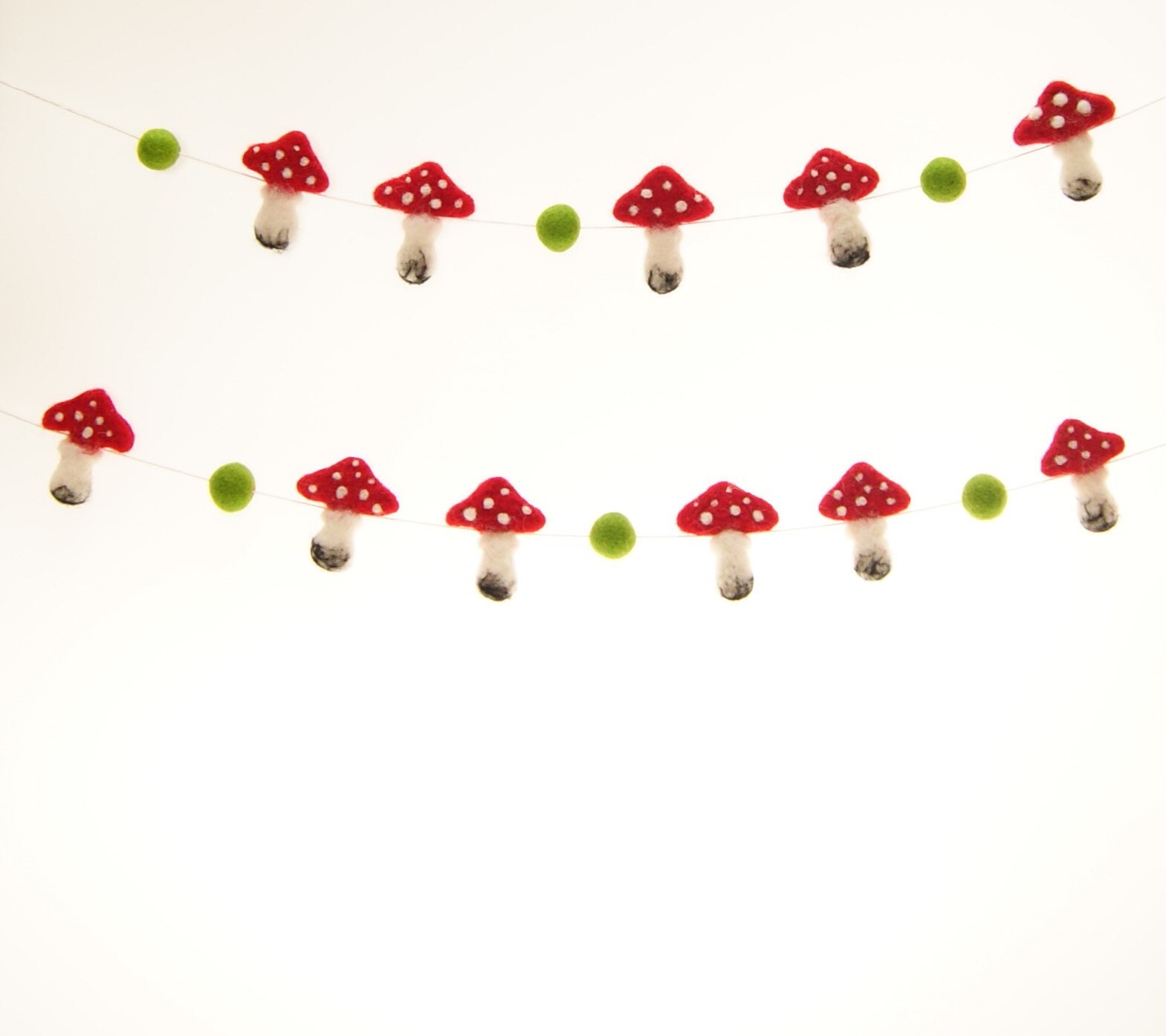 DIY Garland Pom Pom Mushroom Garland Mushroom Garden Decor Etsy