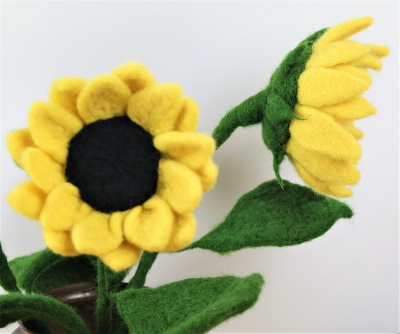 DIY 3 SUNFLOWER felt flower kit felting flower diy kit Etsy