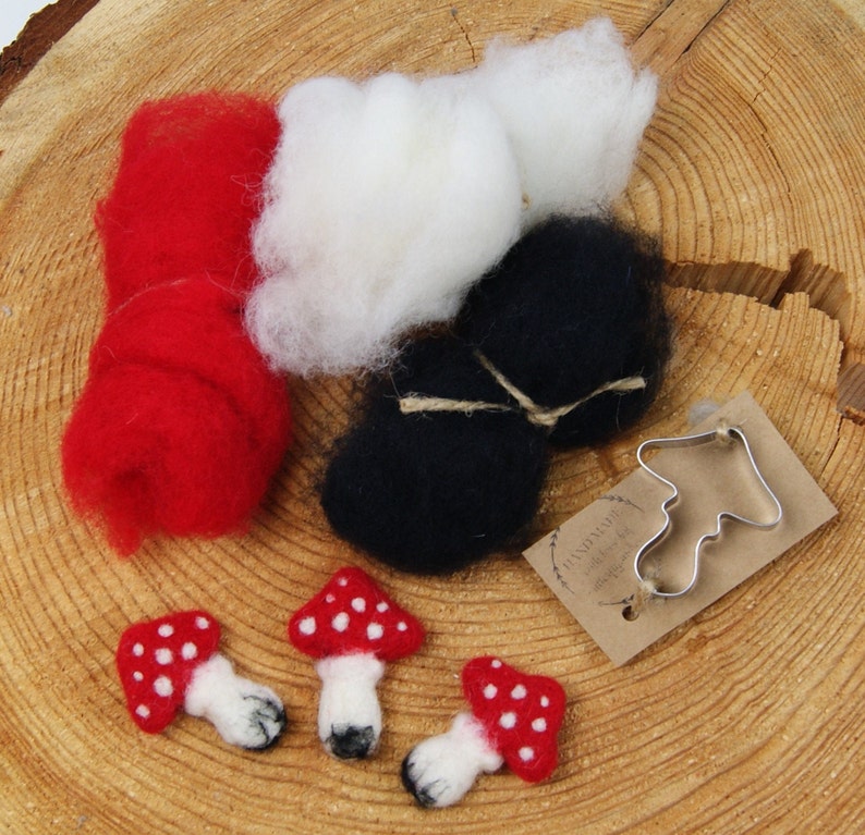 DIY Felting Mushrooms Needle Felting Kit Beginner DIY Autumn Etsy