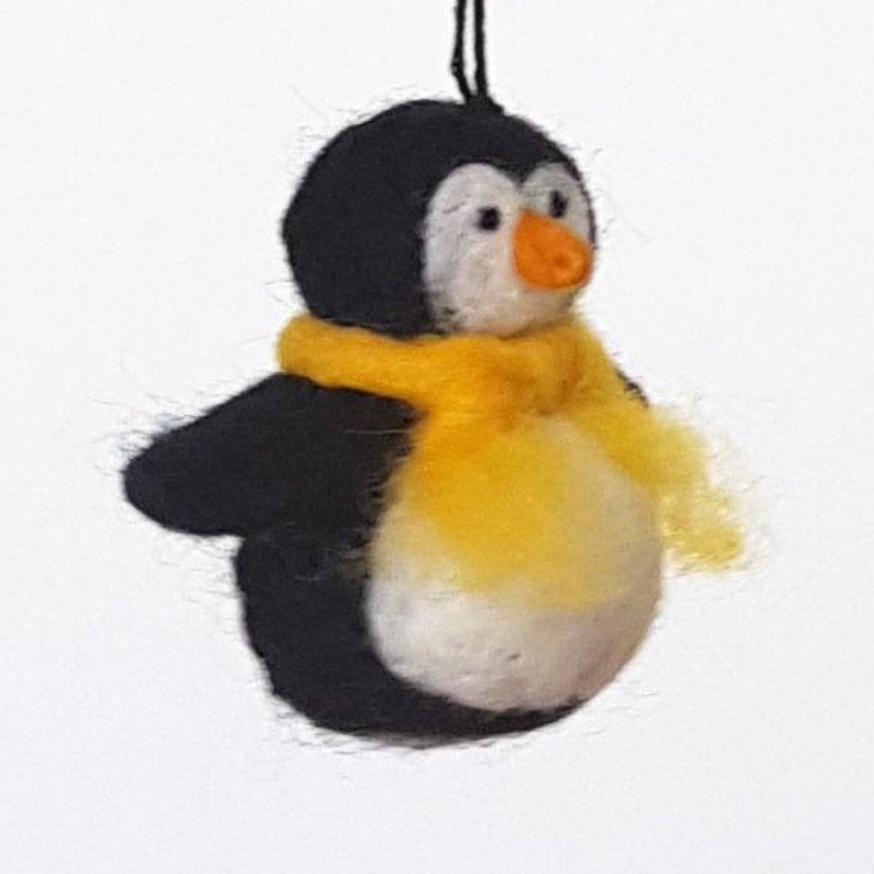 Needle Felted Penguin Christmas Ornament Penguin Wool Etsy