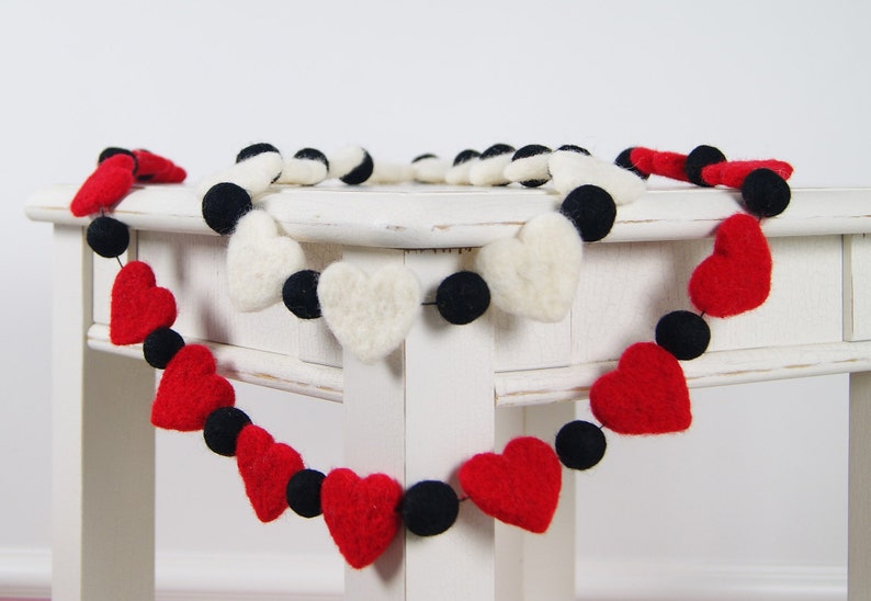 DIY Needle Felted Garland Felting Heart Kit Needle Felted Etsy