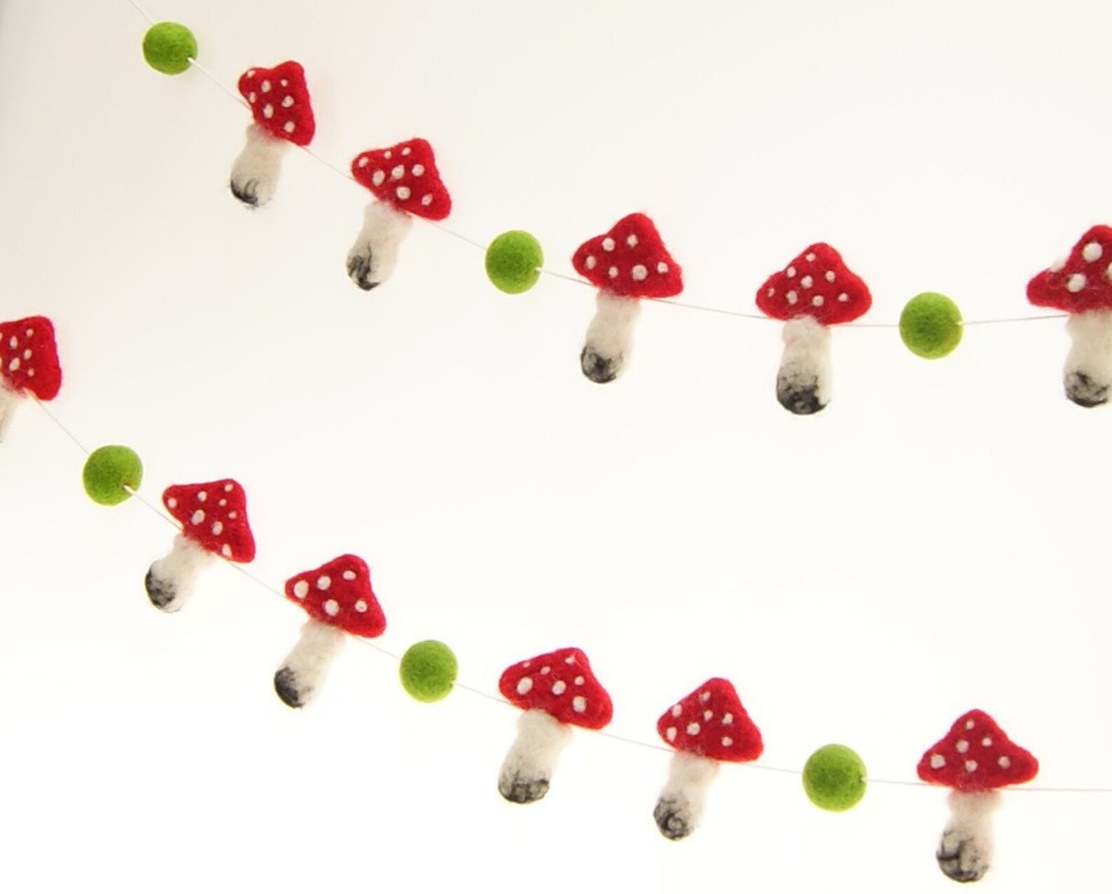 DIY Garland Pom Pom Mushroom Garland Mushroom Garden Decor Etsy