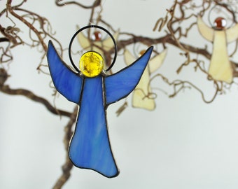 Blue glass angel / guardian angel / lucky charm / talisman / pendant