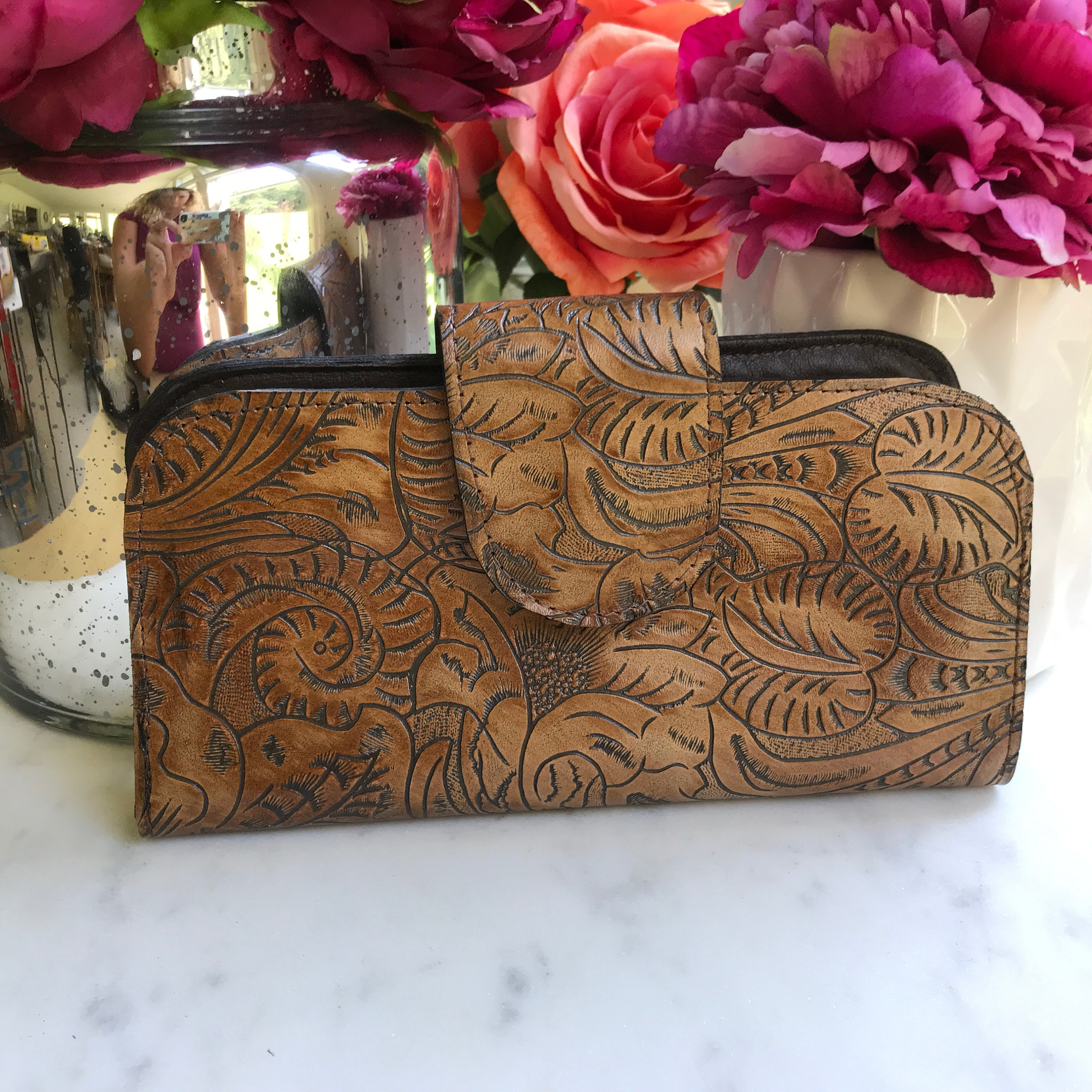 Brown leather wallet Women's leather wallet Brown Etsy