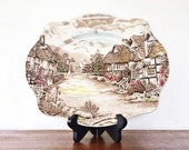 Johnson Bros 39 Olde English Countryside 39 12 inch platter, vintage transferware platter Cottage Farmhouse decor