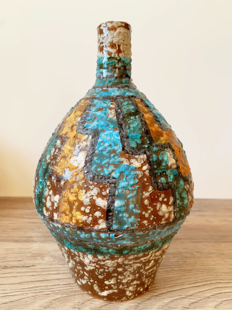 Mid Century Bitossi Era Lava Glaze Vase vintage Italian hand Etsy