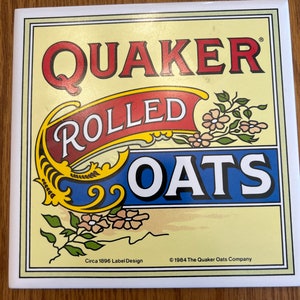 Quaker Oats Tile Trivet Vintage Ad Reproduction Farmhouse Kitchen Decor